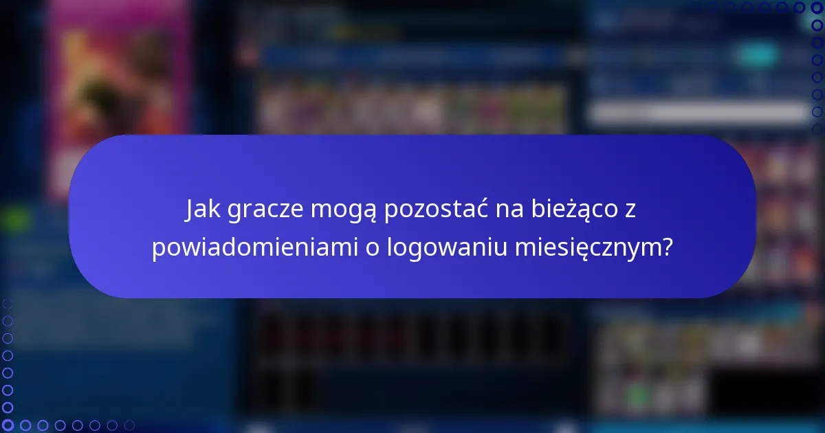 Jak gracze mogą pozostać na bieżąco z powiadomieniami o logowaniu miesięcznym?