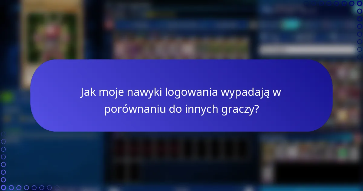 Jak moje nawyki logowania wypadają w porównaniu do innych graczy?