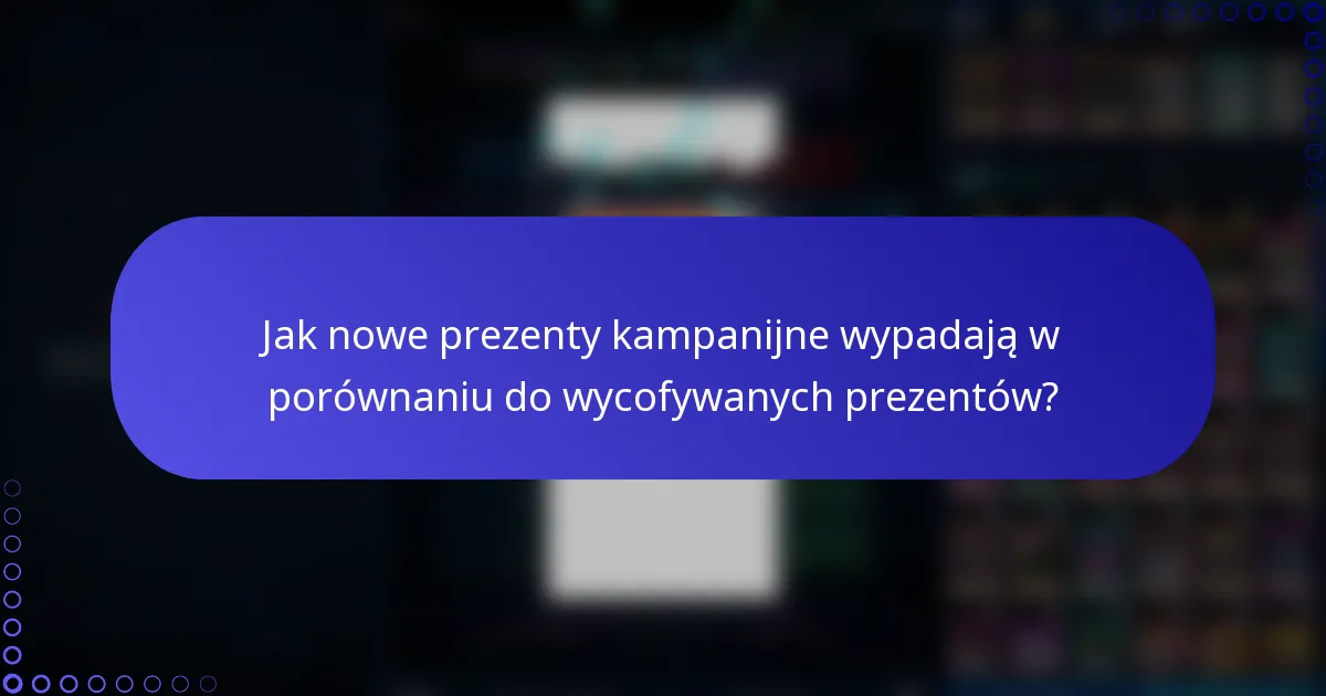 Jak nowe prezenty kampanijne wypadają w porównaniu do wycofywanych prezentów?