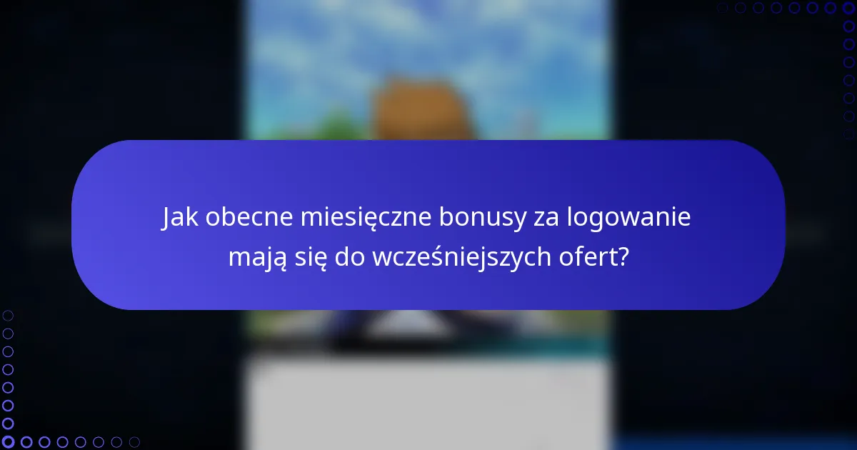 Jak obecne miesięczne bonusy za logowanie mają się do wcześniejszych ofert?