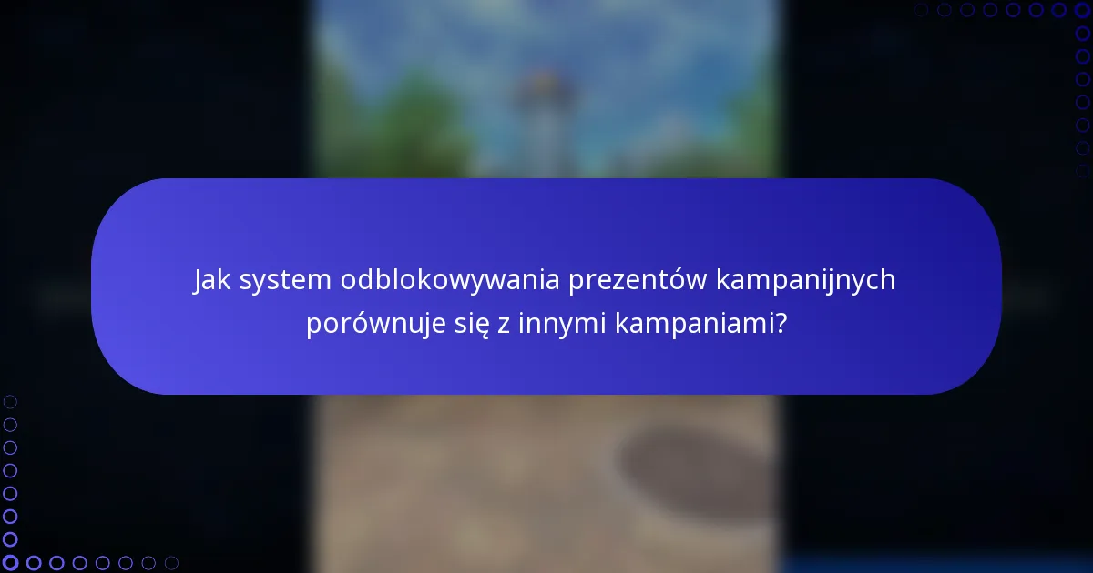 Jak system odblokowywania prezentów kampanijnych porównuje się z innymi kampaniami?