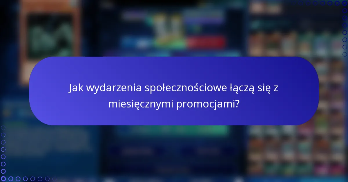 Jak wydarzenia społecznościowe łączą się z miesięcznymi promocjami?