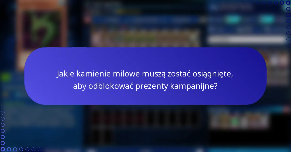 Jakie kamienie milowe muszą zostać osiągnięte, aby odblokować prezenty kampanijne?