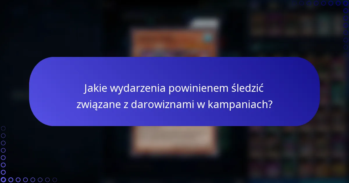 Jakie wydarzenia powinienem śledzić związane z darowiznami w kampaniach?